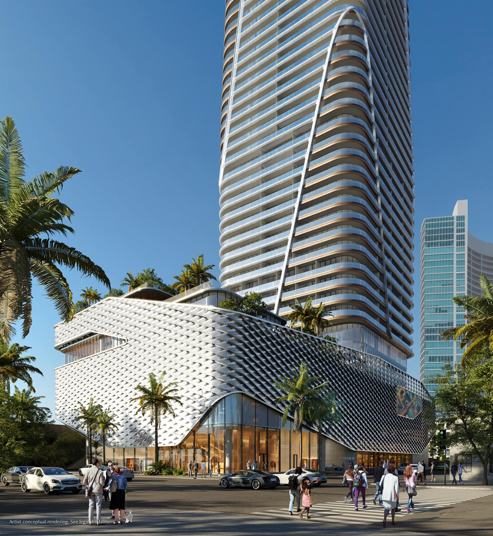 Tower exterior on Biscayne Boulevard