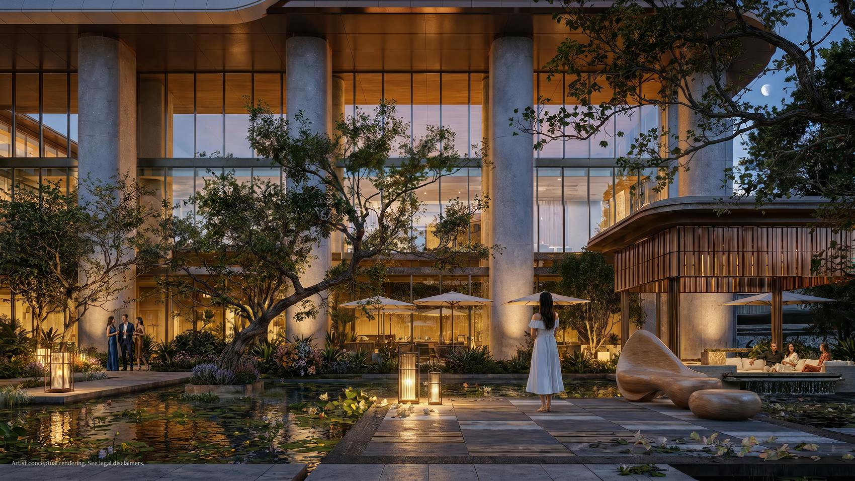 Garden at night