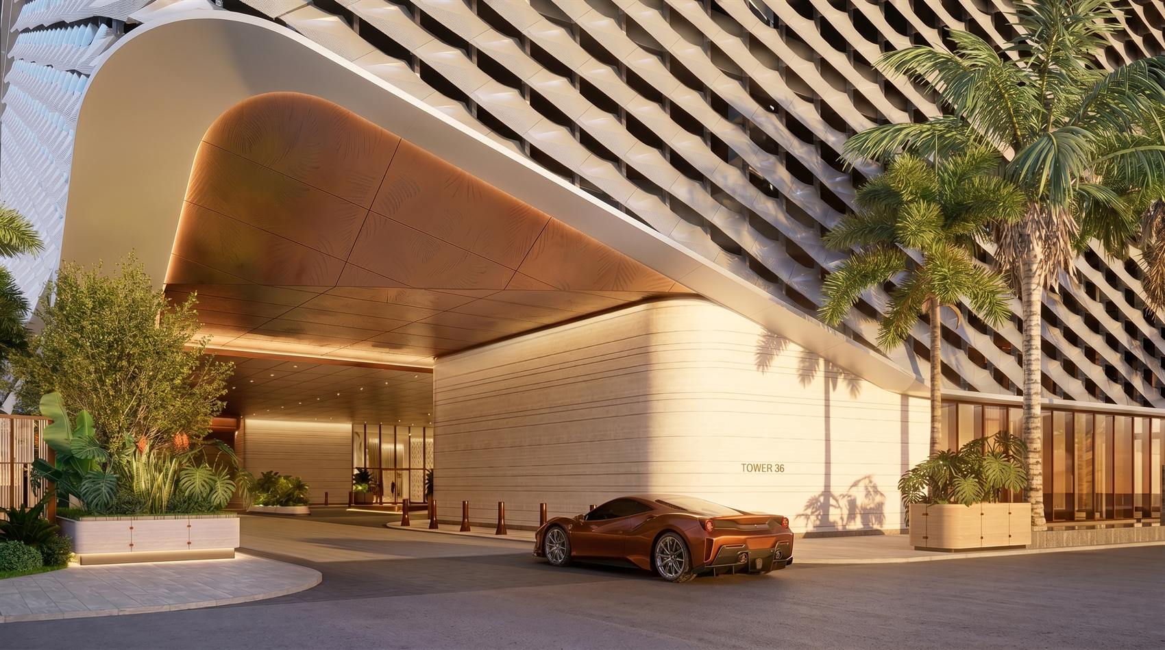 Arrival motor court at 3601 Biscayne Boulevard